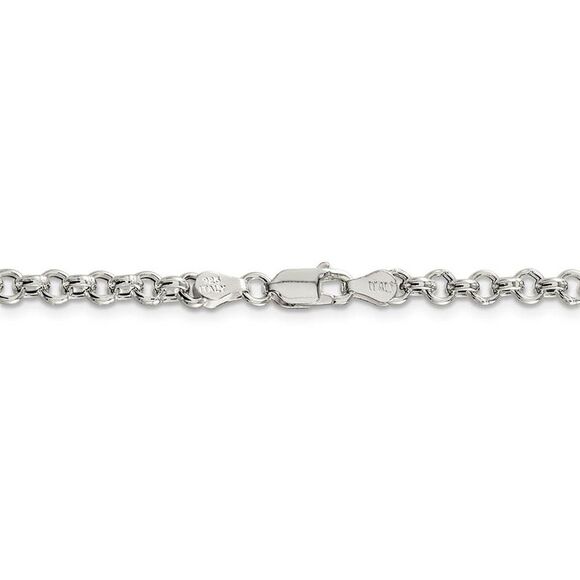 4.25mm, Sterling Silver, Hollow Rolo Chain Necklace, 24 Inch - Picture 4 of 8